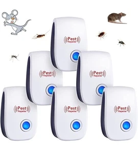 Repellente Antizanzare Ultrasuoni 6pz per Topi Insetti Zanzare Ragni Formiche - Foto 1 di 12