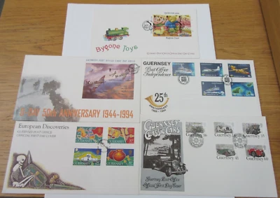 STAMP COVERS GUERNSEY POST OFFICE OFFICIAL FIRST DAY COVERS 1994 X 5 - Image 1 of 4