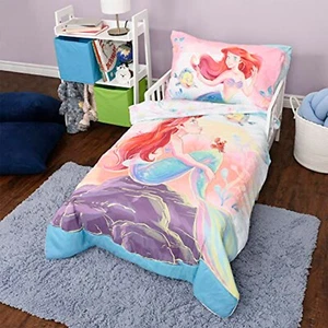 New Little Mermaid 3 Piece Toddler Bedding Set For Kids - Picture 1 of 10