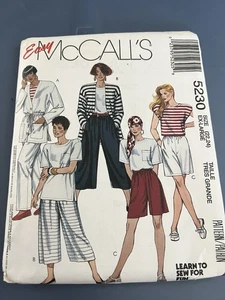 Easy McCall’s Plus Cardigan, Top, Pants & Shorts Patterns- 5230- 22-24- Uncut - Picture 1 of 4