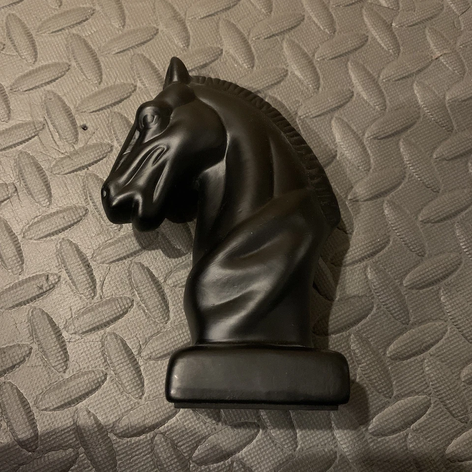 Керамический бюст с черной головой лошади домашний декор - Изображение 1 из 4