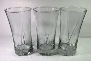 3 vasos transparentes Anchor Hocking Flair líneas curvas vasos de té 6 1/4" de alto - Imagen 1 de 9
