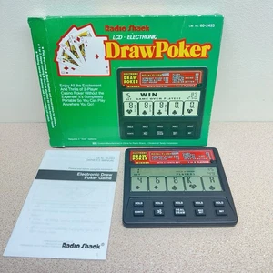 Vintage Radio Shack Electronic Draw Poker Handheld Game 60-2453 Works Large Display - Bild 1 von 11