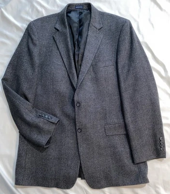 Casaco esportivo Stafford Essentials masculino tamanho 44L preto Houndstooth blazer 100% lã - Imagem 1 de 4