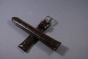 18mm Brown 100% Genuine Leather Watch Band Strap Interchangeable Quick Release - Picture 1 of 6