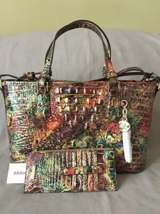 Brahmin Mini Asher Satchel And Credit Card Wallet Ammolite Melbourne - Picture 1 of 8