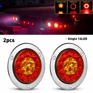 2X LED Round Truck RV Trailer Tail Light Stop Rear Running Brake Reverse Lamp - Picture 1 of 10