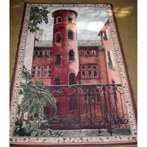 Spanish Tower Crafters Unfinished Grande Tapestry Wall Hanging Fabric Piece - Picture 1 of 1