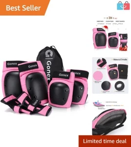 Unisex Adult Pink Protective Pads Set: Knee, Elbow & Wrist Gear for Skating - Picture 1 of 9