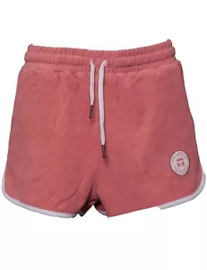Damen Frottee Short Kurze Hose Strand VW Bulli »SURF CLUB« Dusty Rose Weiß - Picture 1 of 3