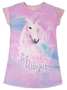 Girls Purple Blue Clouds Unicorn Be Unique Pajamas Sleep Shirt Nightgown - Picture 1 of 1