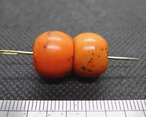 14mm Perles CORAIL Collier Berbère Bijou Ancien Maroc Antique Moroccan Bead - Imagen 1 de 5