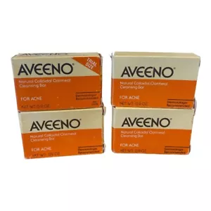 Aveeno Natural Colloidal Oatmeal Cleansing Bar For Acne Trial Size 4 Units New - Picture 1 of 3