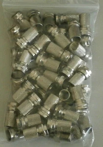 F Stecker 50 stück Twist-On F - Stecker 7 mm für Koaxkabel Koax Kabel gehärtet  - Bild 1 von 2