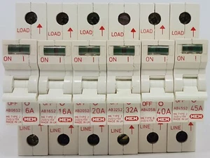 MEM 6A 10A 16A 20A 32A 40A 50A 63A Amp Type B 2 Single Pole 1P MCB Memera 2000 - Picture 1 of 3