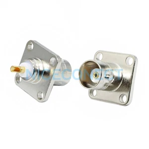 10pcs BNC Female Jack Panel Chassis Mount Flange Mount Solder Cup RF Connector - Picture 1 of 4