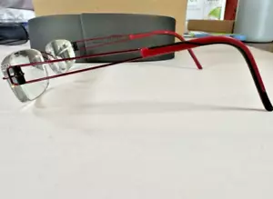 Silhouette Red titanium rimless ultralight glasses appx 52-17-140 STUNNING! - Picture 1 of 9