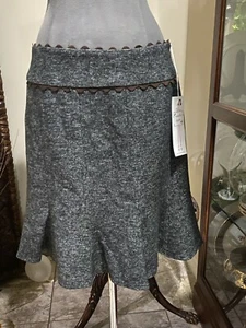 Women's Fit And Flare Skirt Size 4 Nanette Lepore Gray Tweed - Picture 1 of 5