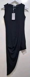 Mini Vestido Elite99 Negro Elástico Talla S Asimétrico Sin Tirantes Slinky Vestido de Fiesta - Imagen 1 de 8