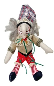 11,5 Zoll Plüsch Kunst Puppe Clown Hofnarr signiert Christine Shively 1990 - Bild 1 von 7