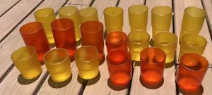 Vintage Restaurant Style Plastic Cups Retro Diner Red & Gold Tumblers - Picture 1 of 22