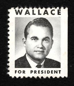 Opc 1968 George Wallace Presdential Campaign Poster Stamp Mng 44180