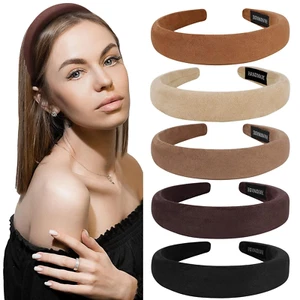 Ondder 5 Pack Padded Headbands for Women Girsl Headabnds Velvet Womens Vintage H - Picture 1 of 12