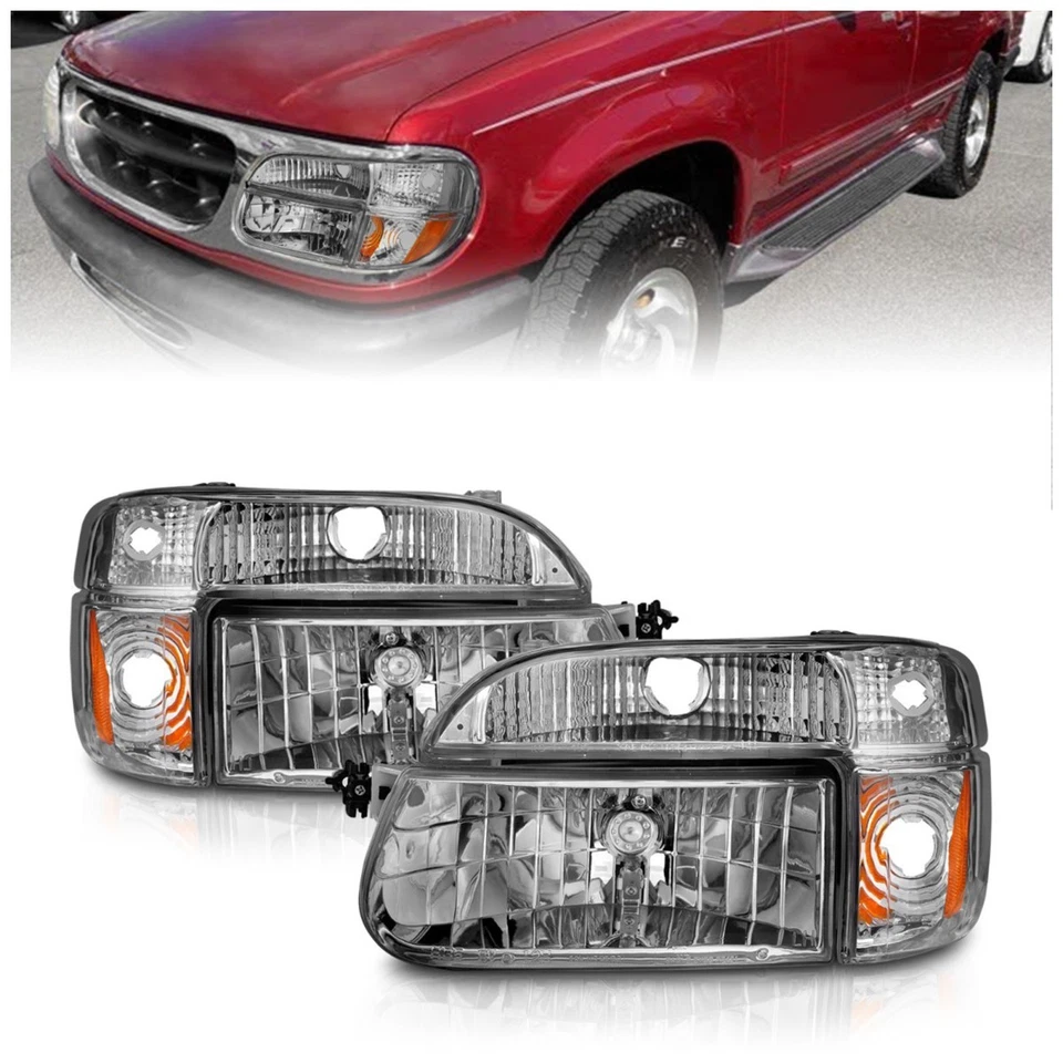 Faro cromado izquierdo y derecho Anzo 111040 para Ford Explorer 1995-2001 Foto 1 de 4