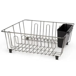 Small Dish Drainer Rack - Chrome/Black - Picture 1 of 7
