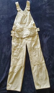 Vintage Lee White Sanforized Union Made Bib Overalls Made In USA RARE 32x29 NOS - Picture 1 of 12