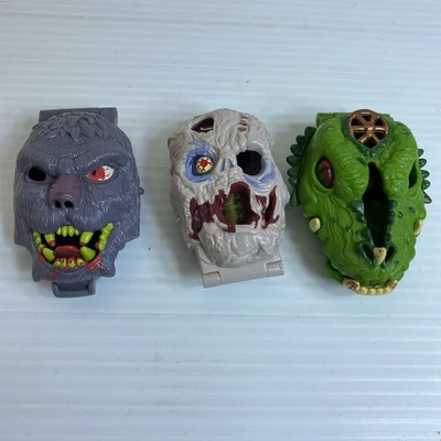 Lote de cabezas de terror Mighty Max de colección hombre lobo zombi lagarto calavera 1993 pequeño Foto 1 de 4