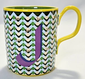 Anthropologie Monogram Geometric Mug Letter J - LIKE NW - Picture 1 of 5