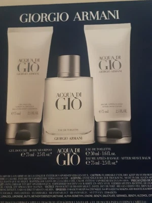Armani Acqua di Gio 3er Set Eau De Toilette 50ml + Balm + Shower Gel Je 75ml  - Bild 1 von 4
