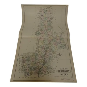 Antique Map 1884 Penobscot County Kenduskeag from Atlas of State of Maine Colby - Picture 1 of 18