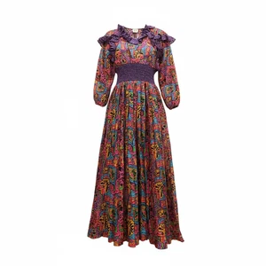 Vestido vintage años 80 Diane Freis para mujer pequeño multi floral núcleo de cabaña plisado - Imagen 1 de 8
