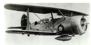 WWII SBC-4 1813 DOPPELDECKER IM FLUGDACH OFFEN 5 X 7 S/W FOTOGRAFIE - Bild 1 von 1