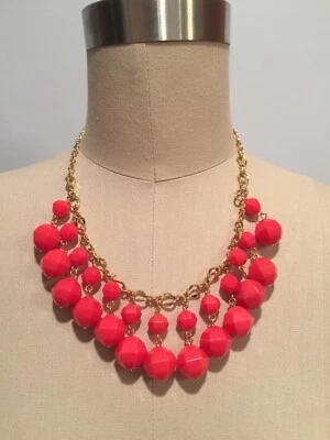 Collar Kate Spade Racimo Columpio Cuentas Distintivo Coral Rosa Brillante Naranja Foto 1 de 4