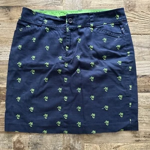 Lily Pulitzer Rock Gr. 6 marineblau mit grünen Palmen Top Zustand - Bild 1 von 6