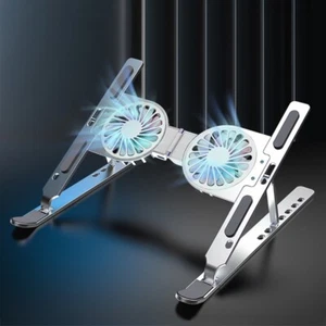 Foldable Laptop Cooling Stand with RGB Light and Aluminum Alloy Construction - Picture 1 of 18
