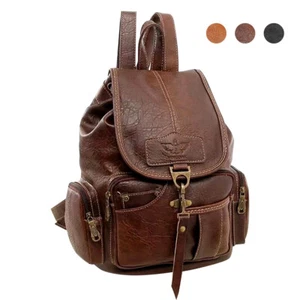 Women Backpack Vintage PU Leather Rucksack School Travel Shoulder Bag Satchel - Picture 1 of 14