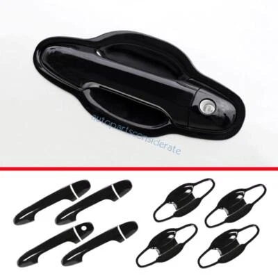 Cubierta de tazón de manija de puerta lateral para Toyota Highlander 2014-2018 2019 negro brillante Foto 1 de 4