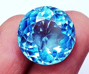 Round Cut Aquamarine 11.10 Ct Certified Loose Gemstone With Free Gift - Picture 1 of 6