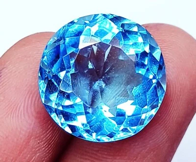 Сертифицированный драгоценный камень аквамарин круглой огранки 11,10 карата россыпью с бесплатным подарком - Изображение 1 из 4