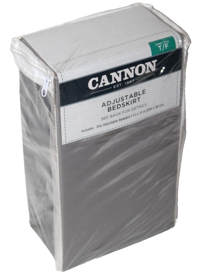 Falda de cama Cannon sólida ajustable doble/completa - gris/gris Foto 1 de 4