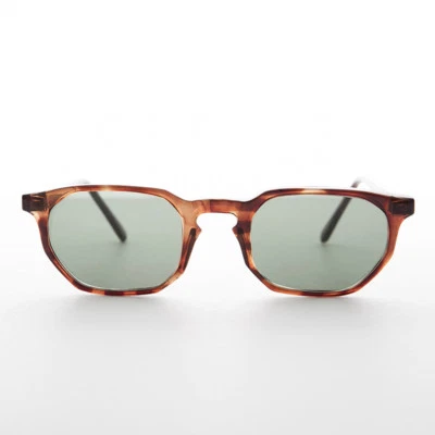 Marco de tortuga pequeño de gafas de sol vintage de polígono con puente de ojo de cerradura - Davis Foto 1 de 3