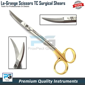 Dental Surgical Veterinary La Grange Tissue Scissors 12cm TC Double Curved Tool - Picture 1 of 5