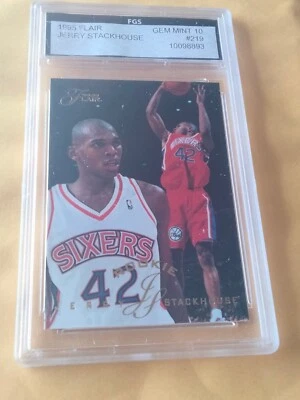 JERRY STACKHOUSE 1995-96 Flair Showcase ROOKIE #219 RC 76ERS FGS 10 GEM MINT - Image 1 of 2
