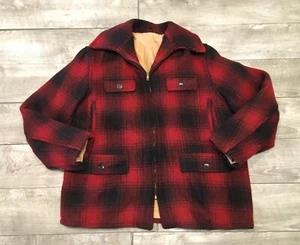 Vintage Great Western Plaid Wool Upland Hunting Chore Jacket Mens Gein Medium - Picture 1 of 9