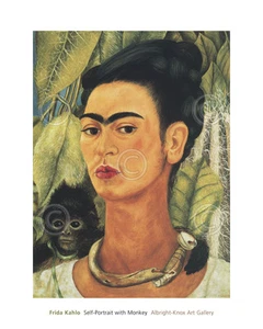 Self-Portrait with Monkey, 1938 by Frida Kahlo Art Print Poster 16x20 - Picture 1 of 1