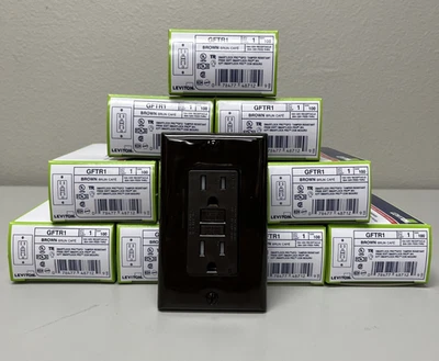 Leviton GFTR1  GFCI Receptacle 15-Amp 120v (LOT OF 10) - Image 1 of 3